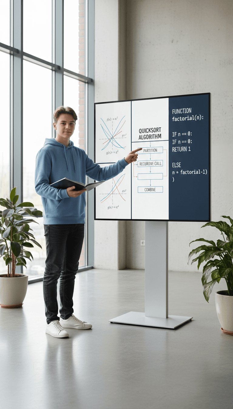 Highly qualified teacher instructing student at digital whiteboard in premium home-study setting
